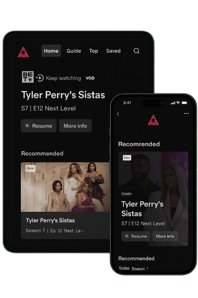 User creating Apollo Group TV account on smart TV and mobile device