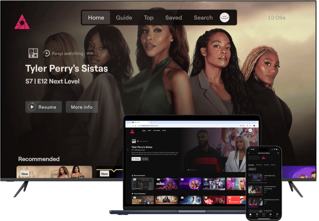 User creating Apollo Group TV account on smart TV and mobile device